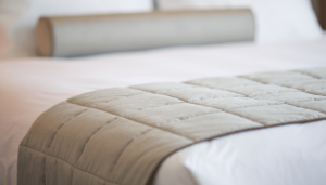 Close up of hotel bed linen