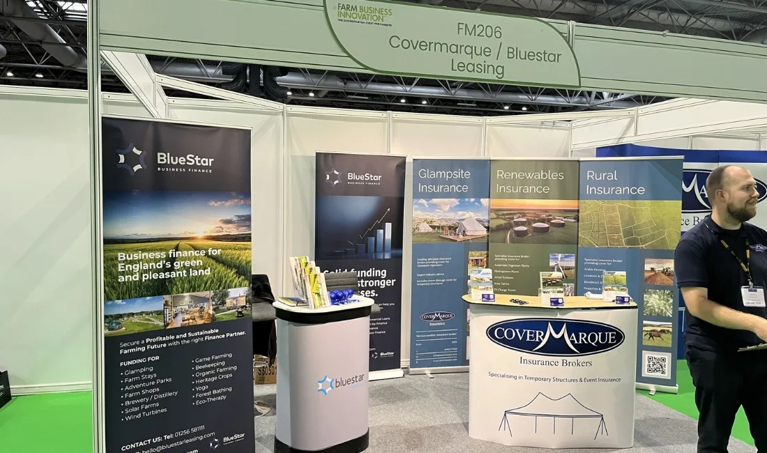 the joint bluestar and covermarque kiosk at the farm innovation show