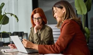 A woman accessing finance that works for her