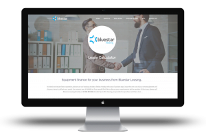 iMac displaying Bluestar Leasing's supplier landing page as part of the Partner Programme