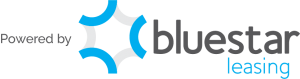 Powered by Bluestar leasing in grey and blue text