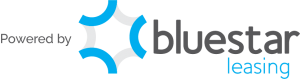 Powered by Bluestar in grey and blue text